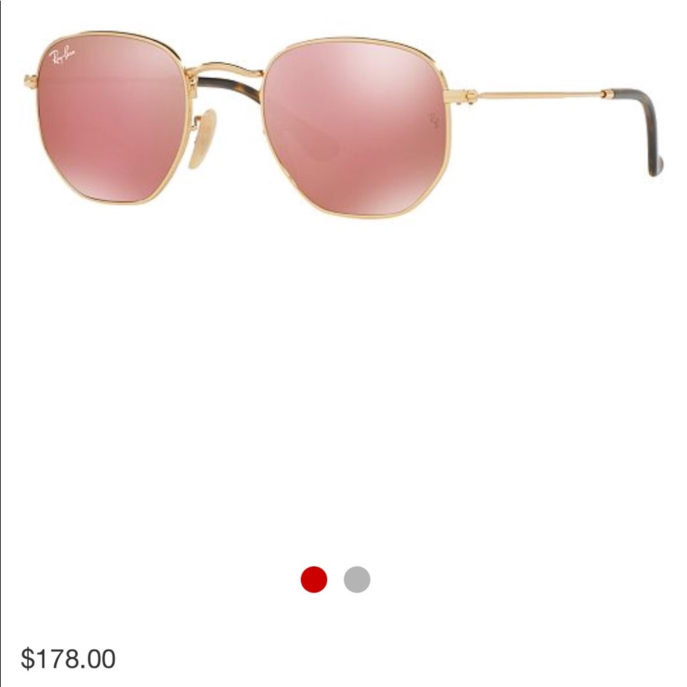 Rose gold Raybans hexagonal